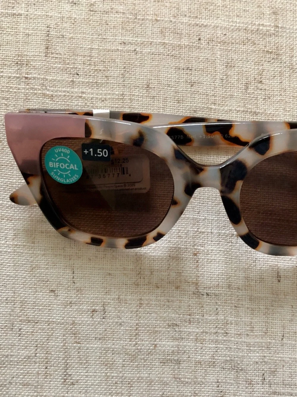 New Peepers Chai Rose Cat Eye Sunglass BIFOCAL Readers +1.50